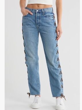 MOTHER Laced Hiker Hover Jeans Deans List SZ 33